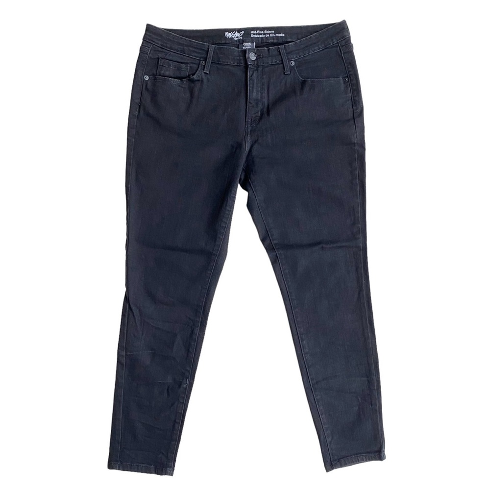 black mid-rise mossimo denim skinny jeans - size 14 short
